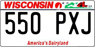 WI license plate 550PXJ