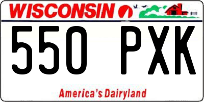 WI license plate 550PXK