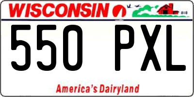 WI license plate 550PXL