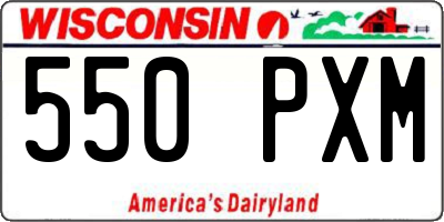 WI license plate 550PXM