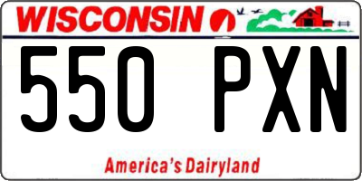 WI license plate 550PXN