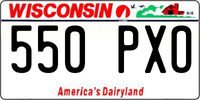 WI license plate 550PXO