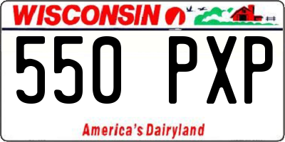 WI license plate 550PXP