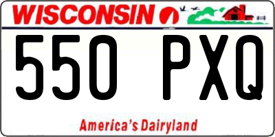 WI license plate 550PXQ
