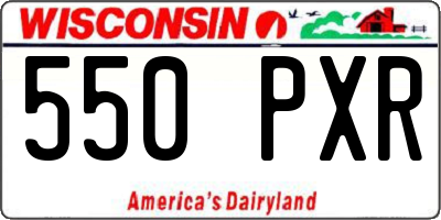 WI license plate 550PXR