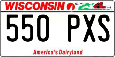 WI license plate 550PXS