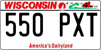 WI license plate 550PXT