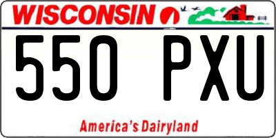 WI license plate 550PXU