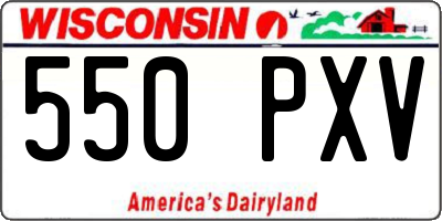 WI license plate 550PXV