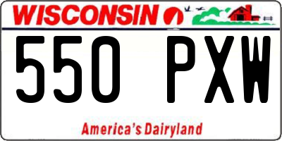 WI license plate 550PXW
