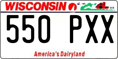 WI license plate 550PXX