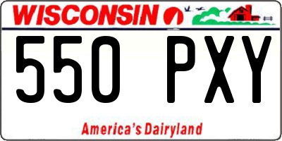 WI license plate 550PXY