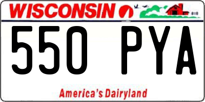 WI license plate 550PYA