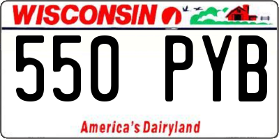 WI license plate 550PYB