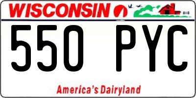 WI license plate 550PYC