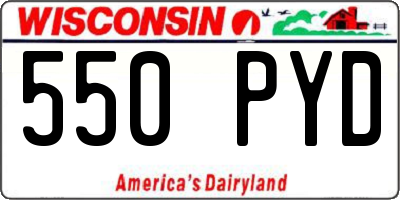 WI license plate 550PYD