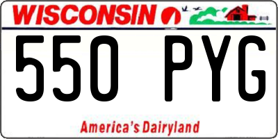 WI license plate 550PYG