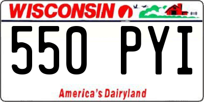 WI license plate 550PYI