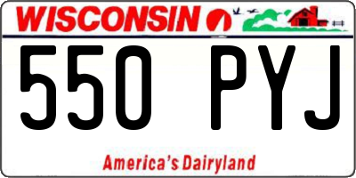WI license plate 550PYJ