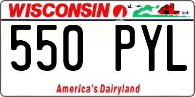 WI license plate 550PYL