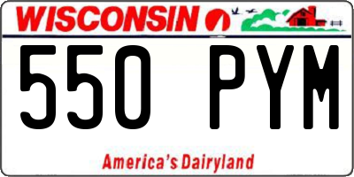 WI license plate 550PYM