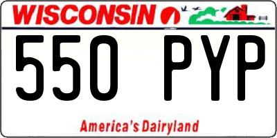 WI license plate 550PYP