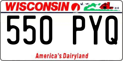 WI license plate 550PYQ