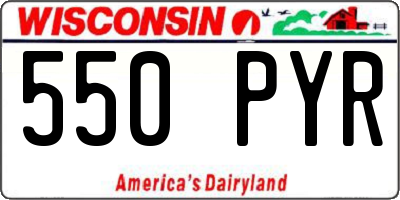 WI license plate 550PYR