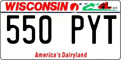 WI license plate 550PYT