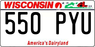 WI license plate 550PYU