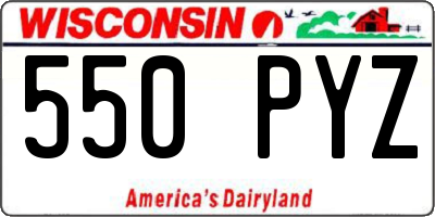 WI license plate 550PYZ