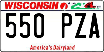 WI license plate 550PZA