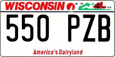WI license plate 550PZB