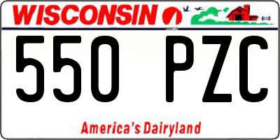 WI license plate 550PZC