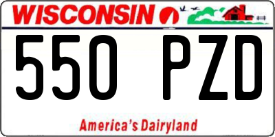WI license plate 550PZD