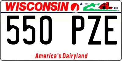 WI license plate 550PZE