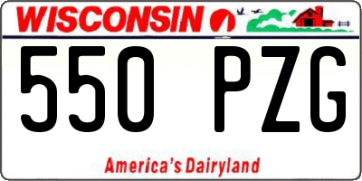 WI license plate 550PZG