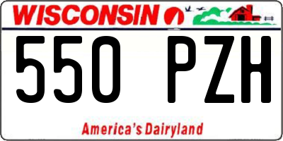 WI license plate 550PZH