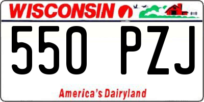 WI license plate 550PZJ