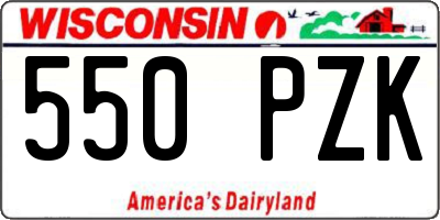 WI license plate 550PZK