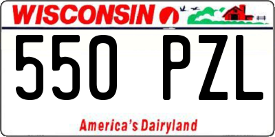 WI license plate 550PZL