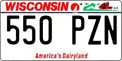 WI license plate 550PZN