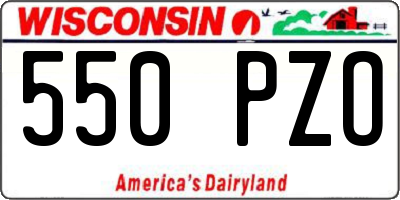 WI license plate 550PZO