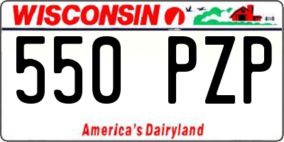WI license plate 550PZP