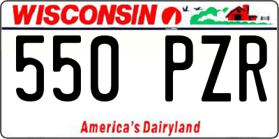 WI license plate 550PZR