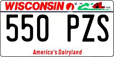WI license plate 550PZS