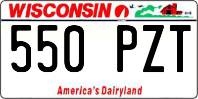 WI license plate 550PZT