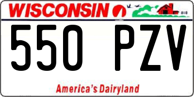 WI license plate 550PZV