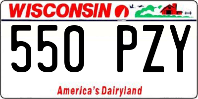 WI license plate 550PZY