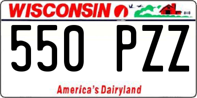 WI license plate 550PZZ